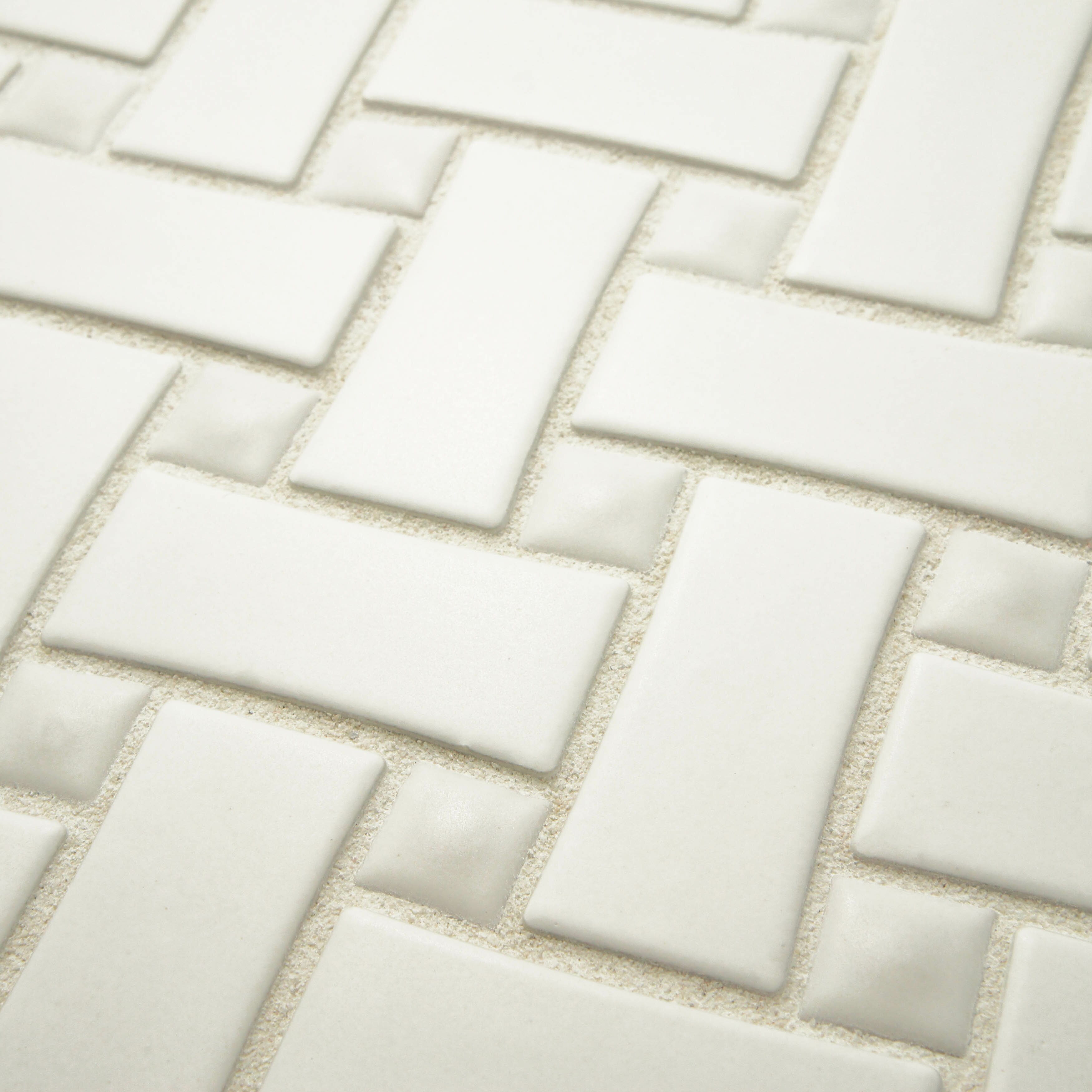 Elitetile Retro Basket Weave X Porcelain Mosaic Tile In