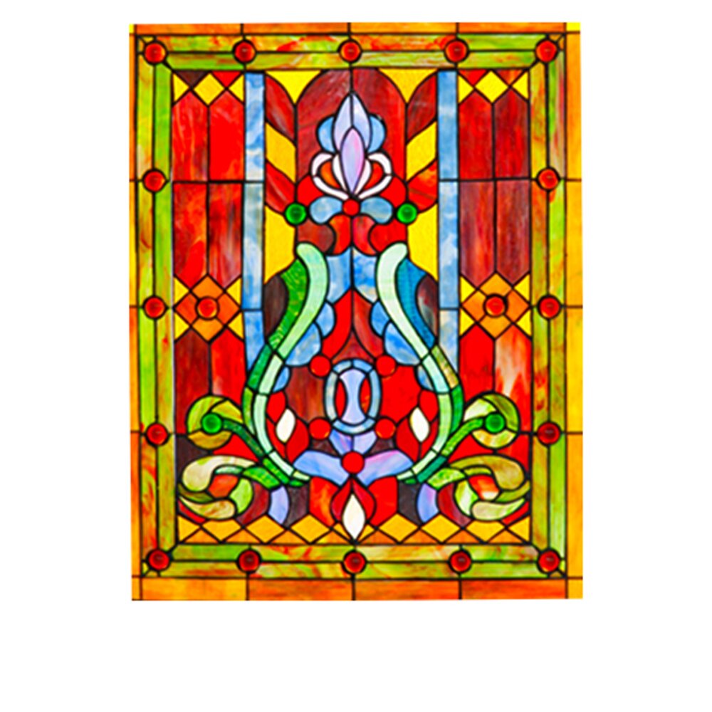 River Of Goods Fleur De Lis Tiffany Style Stained Glass Fireplace