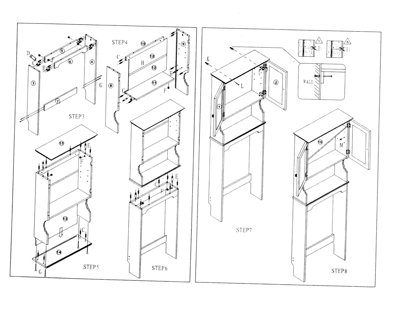 Hazelwood Home 24.38" x 67.73" Free Standing Over the Toilet & Reviews ...