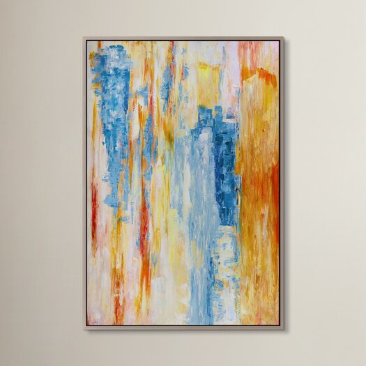 Wade Logan Striation Framed Painting Print on Canvas & Reviews | AllModern