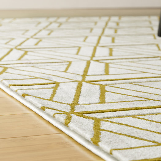 Langley Street Ginsberg Light Gray/Gold Area Rug & Reviews AllModern