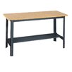 Symple Stuff Commercial Heavy-Duty Wood Top Workbench 