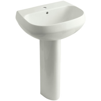 Modern Kohler Wellworth Pedestal Bathroom Sink with Single Faucet Hole ...