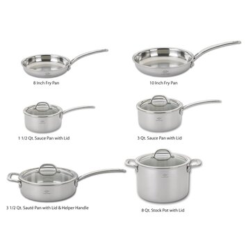 Lenox Tri Ply 10 Piece Stainless Steel Cookware Set & Reviews | Wayfair