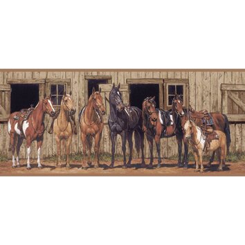 York Wallcoverings Portfolio II Little Partner 15’ x 9" Horse Border