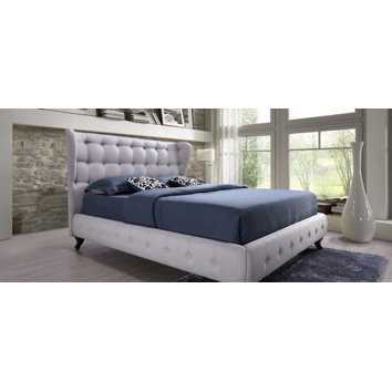 upholstered baxton platform bed studio bellissimo