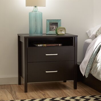 Zipcode™ Design Lupe 2 Drawer Nightstand &amp; Reviews Wayfair