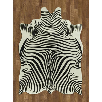 Acura Rugs Animal Hide White/Black Zebra Area Rug ...