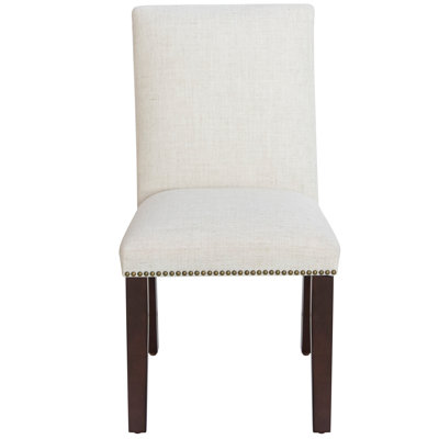 House of Hampton Glaucodot Parsons Chair in Linen Talc