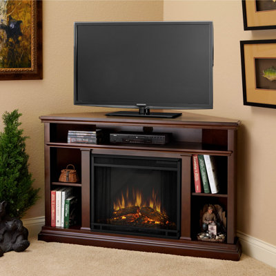 Real Flame Churchill TV Stand with Electric Fire..