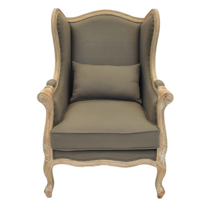 New Pacific Direct Guinevere Wing Burlap Armchair