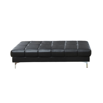 Poundex Bobkona Hayden Leather Ottoman