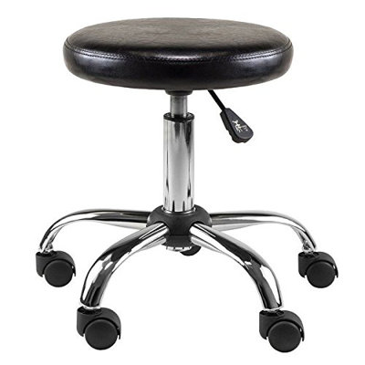 Luxury Home Clark Adjustable Height Swivel Office Stool with Cushion