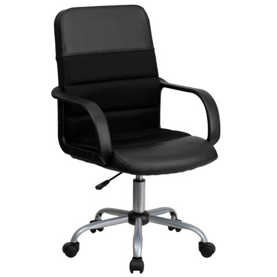 Flash Furniture Mid-Back Mesh and Leat..