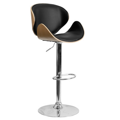 Flash Furniture Curved Adjustable Height Swivel ..