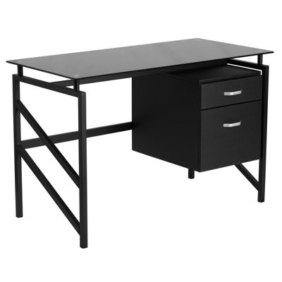 Flash Furniture Computer Desk with 2-Drawer Pedestal