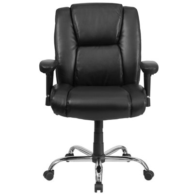 Flash Furniture Hercules Series Mid-Back Leather Conference Chair with Arms