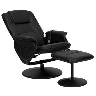 Flash Furniture Leather Heated Reclining Massage Chair & Ottoman