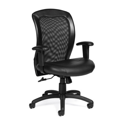Offices To Go Luxhide Mesh Ergonomic Chair with Arms