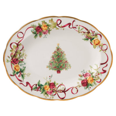 royal albert old country roses holiday christmas tree oval royal albert old country roses holiday christmas tree oval