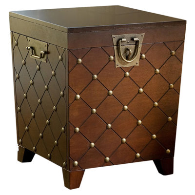 House of Hampton Evienne Nailhead Trunk End Table