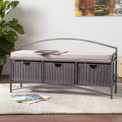 Beachcrest Home Woodbine Storage Bench