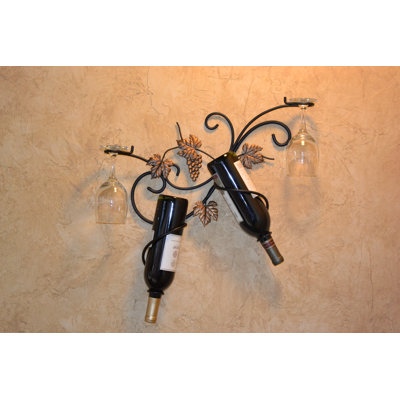 J & J Wire 2 Bottle Wall Mounted Wine Rack