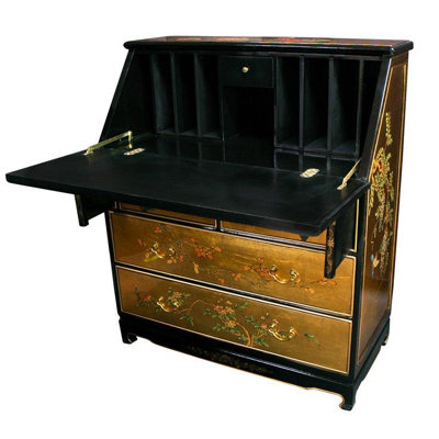Oriental Furniture Chinese Gold Leaf S..