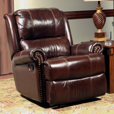 Red Barrel Studio Creve Leather Glider Recliner