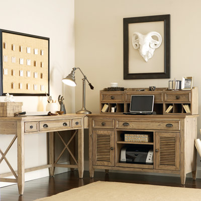 One Allium Way Coolidge 4-Piece L-Shape Writing Desk Office Suite