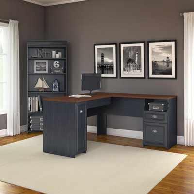Bush Furniture Fairview Desk with 5 Shelf Bookcase