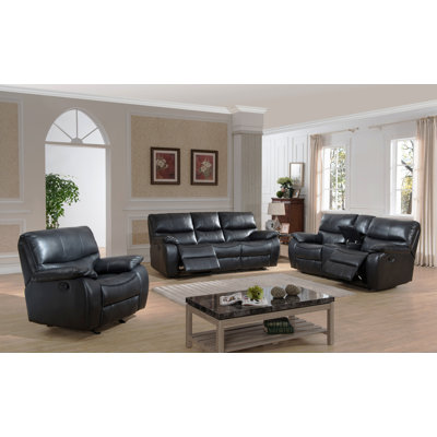 AC Pacific Evan 3 Piece Reclining Living Room Set