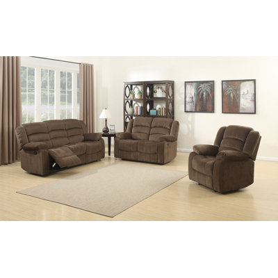 AC Pacific Bill 3 Piece Reclining Living Room Set