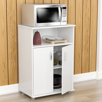 Inval Inval Microwave Cart with Wood Top