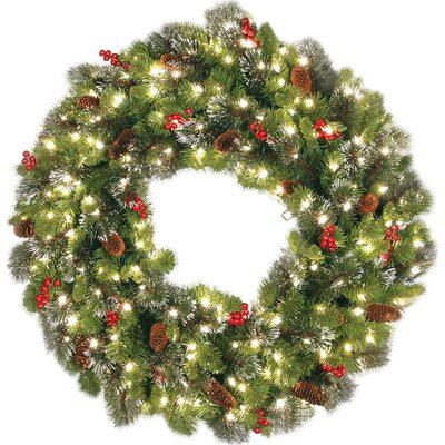 Crestwood Spruce Wreath with 50 Clear Lights