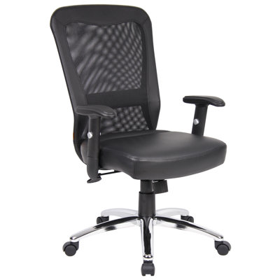 Boss Office Products High-Back Leather Office Chair with Arms