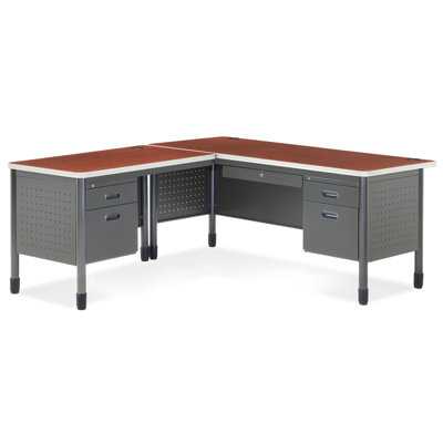 OFM Mesa Series L-Shaped Steel Desk with Laminate Top