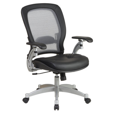 Office Star Products SPACE Air Grid Leather Conference Chair with Arms
