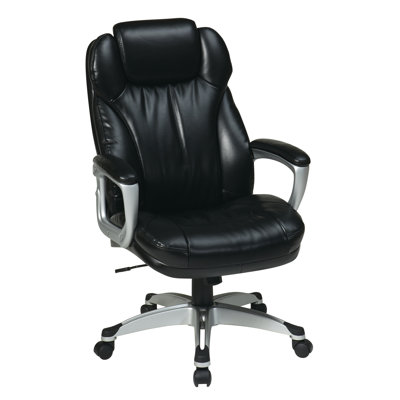 Office Star Products Eco Leather Executive Chair with Padded Arms