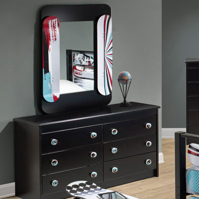 Zoomie Kids Desmond 6 Drawer Dresser with Mirror