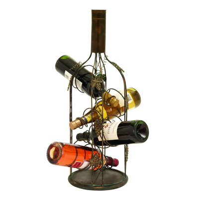 Woodland Imports 4 Bottle Tabletop Wine Rack