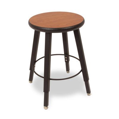 WB Manufacturing Adjustable Height Round Laminate Armor Edge Seat 4 Leg Stool