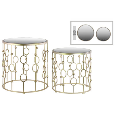 Urban Trends Metal Round 2 Piece Nesting Table Set