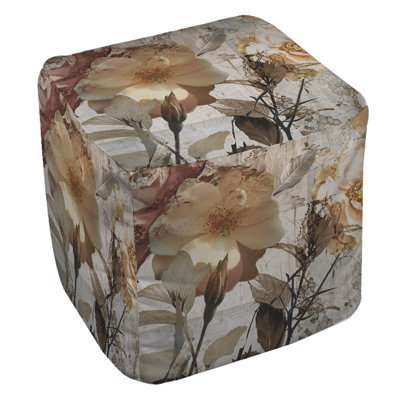 Manual Woodworkers & Weavers Blooming Days Ottoman