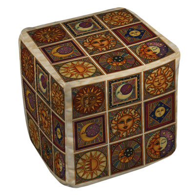 Manual Woodworkers & Weavers Celestial Squares Ottoman