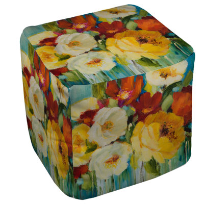 Manual Woodworkers & Weavers Flower Power 1 Ottoman