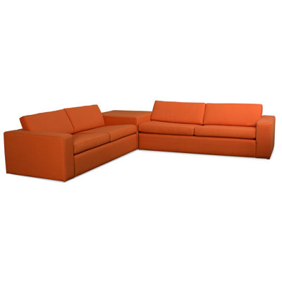 TrueModern Marfa Corner Sectional Sofa with Cube