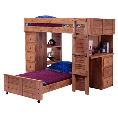 Chelsea Home Twin over Twin L-Shaped Bunk Bed