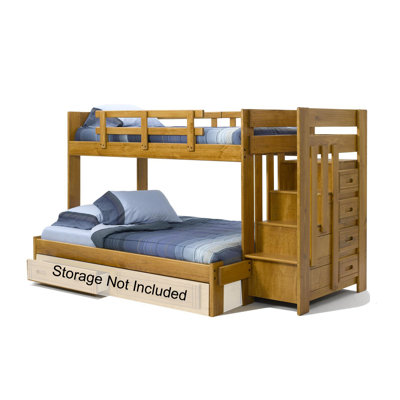 Chelsea Home Twin Over Full Bunk Bed with Stairw..