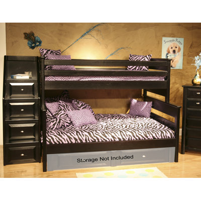 Chelsea Home Twin Over Full Bunk Bed with Stairw..